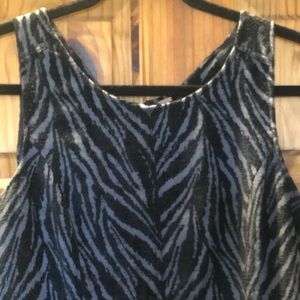FREE PEOPLE Flocked Zebra Print Drop Waist Mini Fit Flare Dress sz 10 Zipper